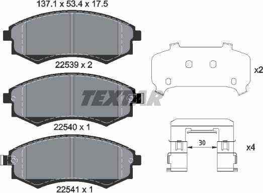 Textar 2253901 - Əyləc altlığı dəsti, əyləc diski furqanavto.az