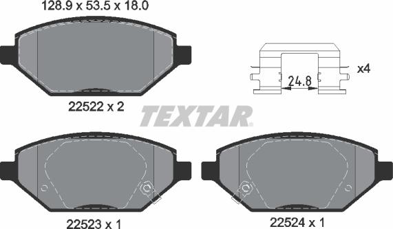 Textar 2252201 - Əyləc altlığı dəsti, əyləc diski furqanavto.az