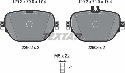 Textar 2260203 - Əyləc altlığı dəsti, əyləc diski furqanavto.az