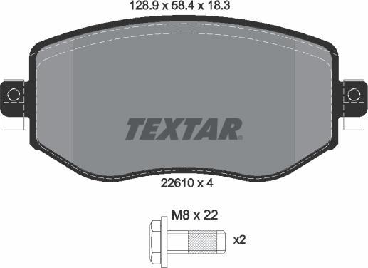 Textar 2261001 - Əyləc altlığı dəsti, əyləc diski furqanavto.az