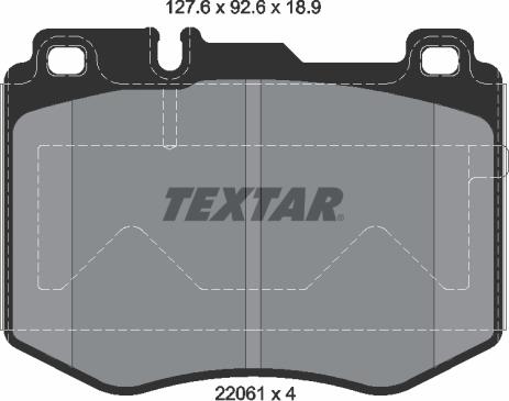 Textar 2206101 - Əyləc altlığı dəsti, əyləc diski furqanavto.az