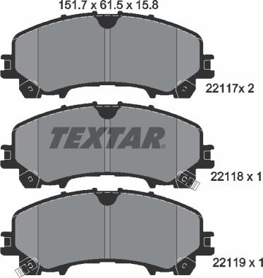 Textar 2211701 - Əyləc altlığı dəsti, əyləc diski furqanavto.az