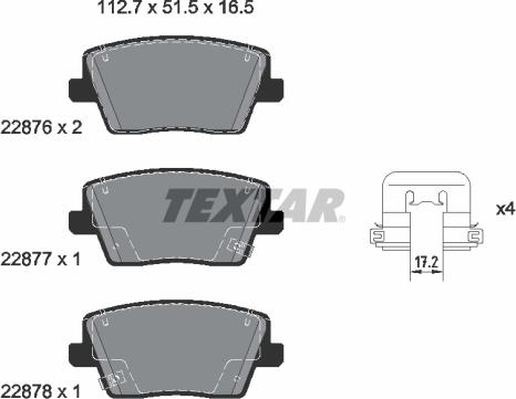 Textar 2287601 - Əyləc altlığı dəsti, əyləc diski furqanavto.az