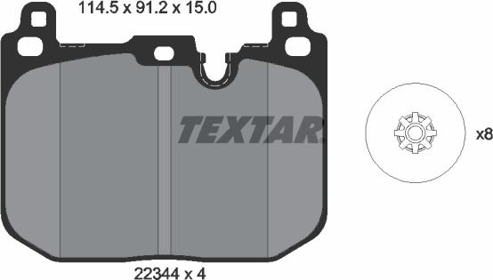 Textar 2234401 - Əyləc altlığı dəsti, əyləc diski furqanavto.az