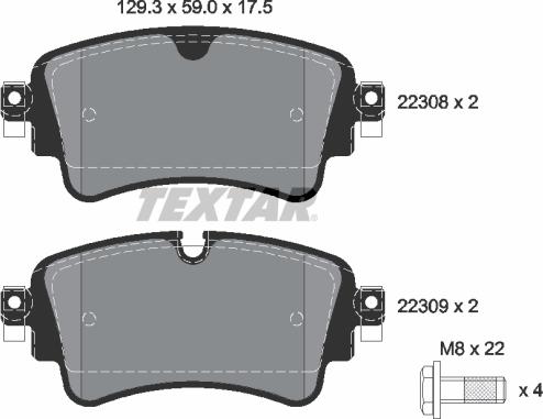 Textar 2230801 - Əyləc altlığı dəsti, əyləc diski furqanavto.az