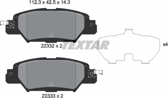 Textar 2233201 - Əyləc altlığı dəsti, əyləc diski furqanavto.az