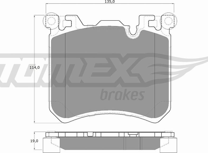 TOMEX brakes TX 19-46 - Əyləc altlığı dəsti, əyləc diski furqanavto.az