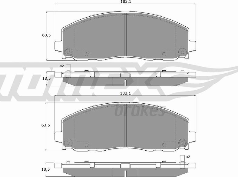 TOMEX brakes TX 19-19 - Əyləc altlığı dəsti, əyləc diski furqanavto.az