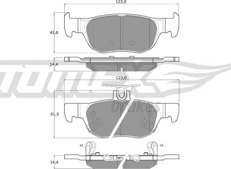 TOMEX brakes TX 19-89 - Əyləc altlığı dəsti, əyləc diski furqanavto.az