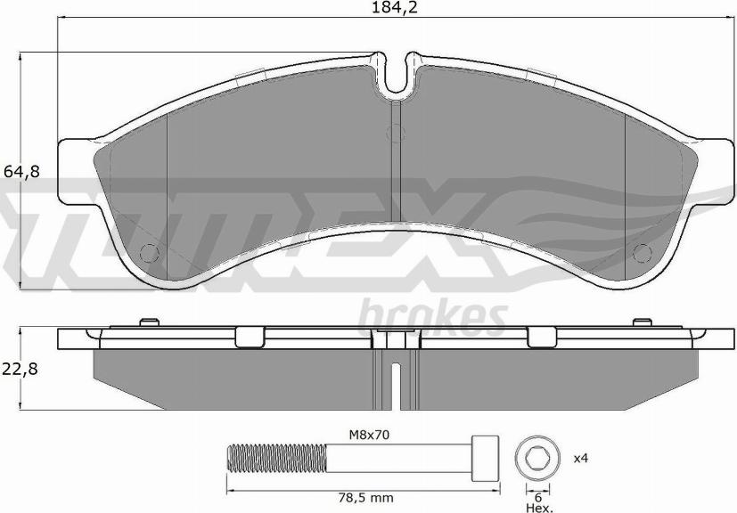 TOMEX brakes TX 19-30 - Əyləc altlığı dəsti, əyləc diski furqanavto.az