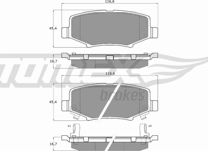 TOMEX brakes TX 19-21 - Əyləc altlığı dəsti, əyləc diski furqanavto.az