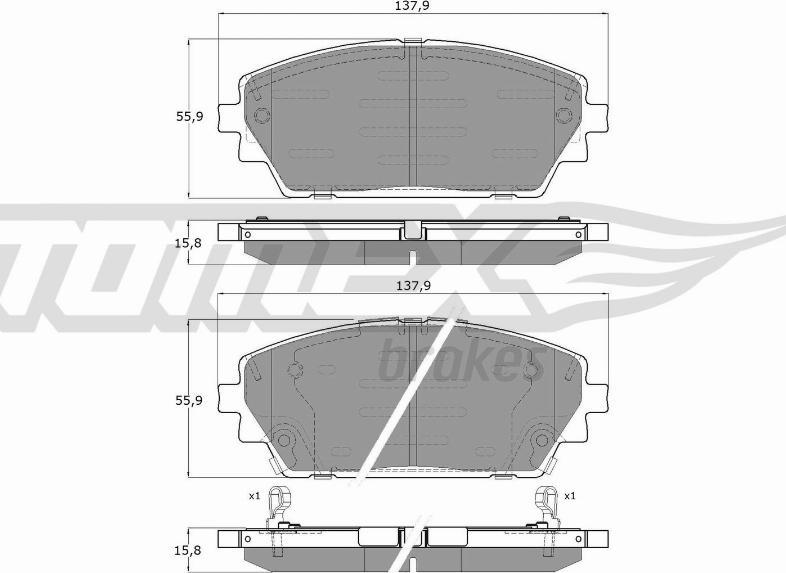 TOMEX brakes TX 19-77 - Əyləc altlığı dəsti, əyləc diski furqanavto.az