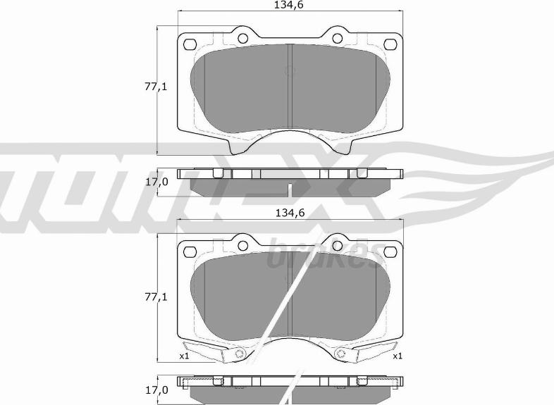 TOMEX brakes TX 14-96 - Əyləc altlığı dəsti, əyləc diski furqanavto.az