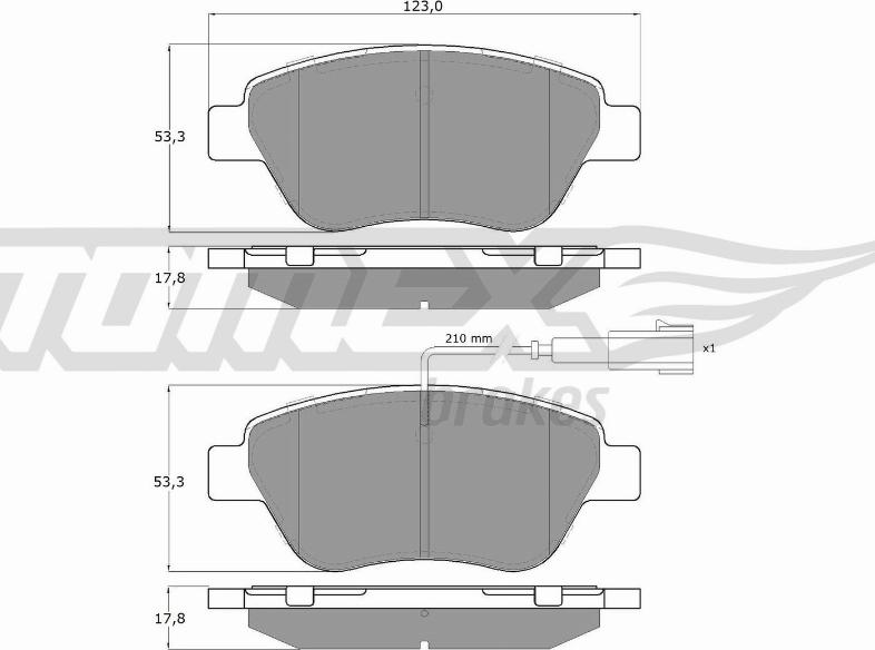 TOMEX brakes TX 14-44 - Əyləc altlığı dəsti, əyləc diski furqanavto.az