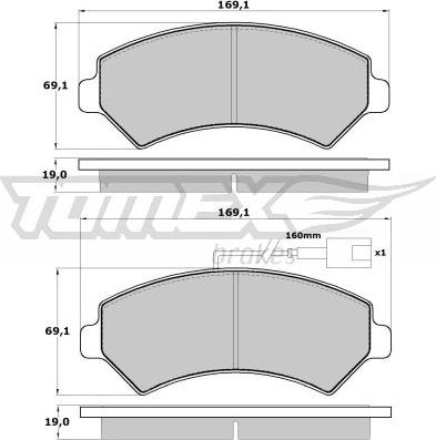 TOMEX brakes TX 14-40 - Əyləc altlığı dəsti, əyləc diski furqanavto.az