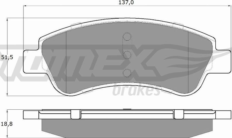 TOMEX brakes TX 14-64 - Əyləc altlığı dəsti, əyləc diski furqanavto.az