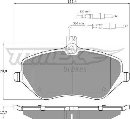 TOMEX brakes TX 14-68 - Əyləc altlığı dəsti, əyləc diski furqanavto.az