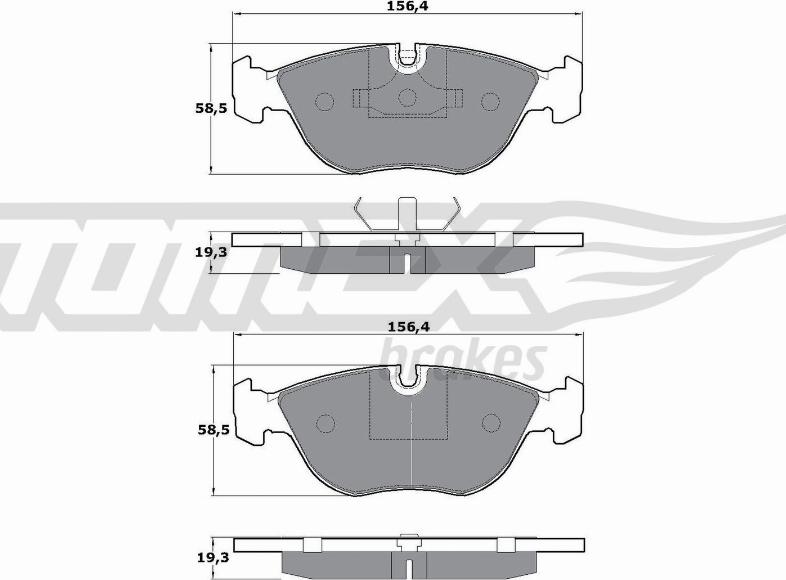 TOMEX brakes TX 14-02 - Əyləc altlığı dəsti, əyləc diski furqanavto.az