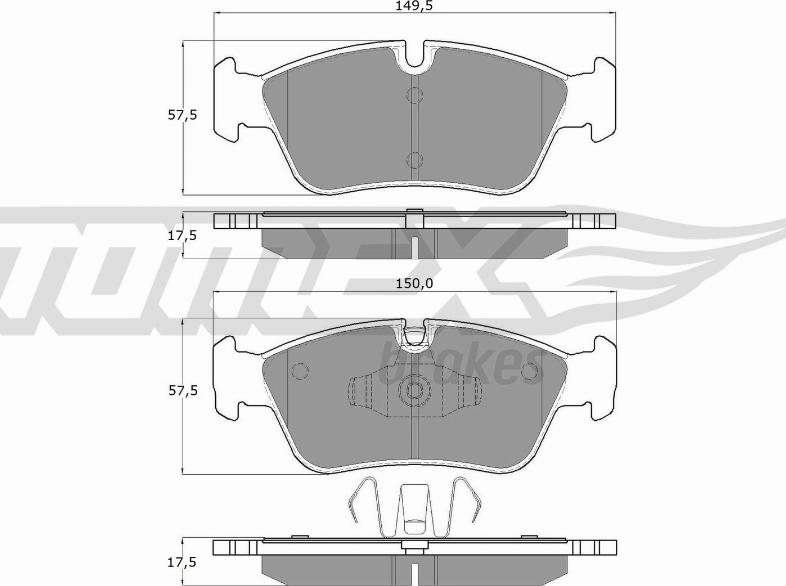 TOMEX brakes TX 14-35 - Əyləc altlığı dəsti, əyləc diski furqanavto.az