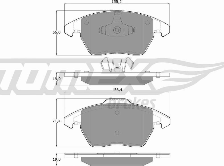 TOMEX brakes TX 14-38 - Əyləc altlığı dəsti, əyləc diski furqanavto.az