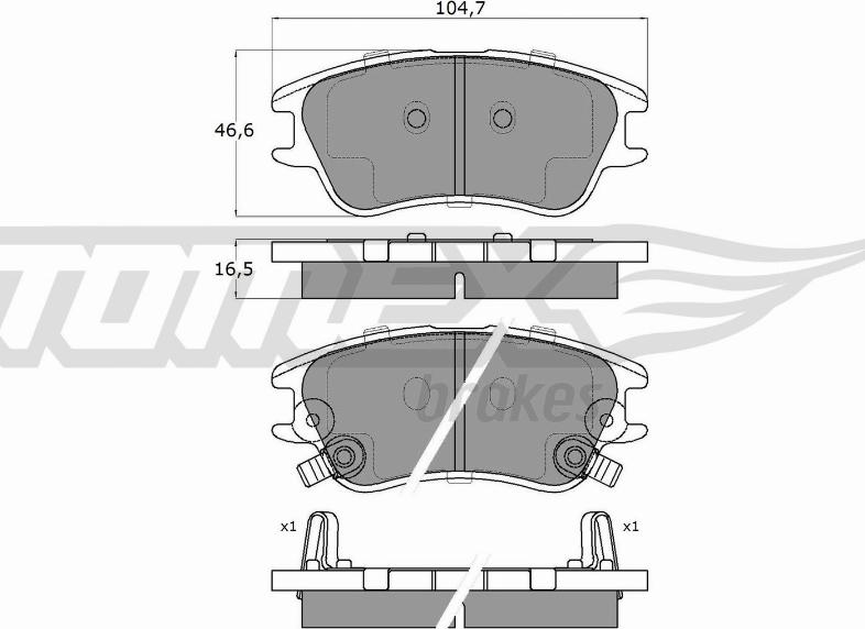 TOMEX brakes TX 15-99 - Əyləc altlığı dəsti, əyləc diski furqanavto.az