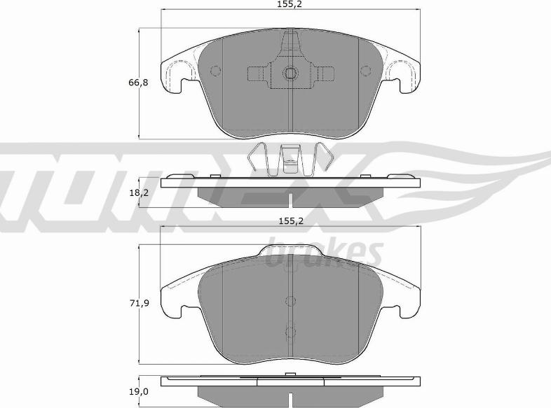 TOMEX brakes TX 15-93 - Əyləc altlığı dəsti, əyləc diski furqanavto.az