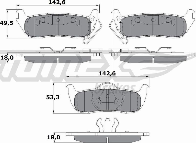 TOMEX brakes TX 15-48 - Əyləc altlığı dəsti, əyləc diski furqanavto.az