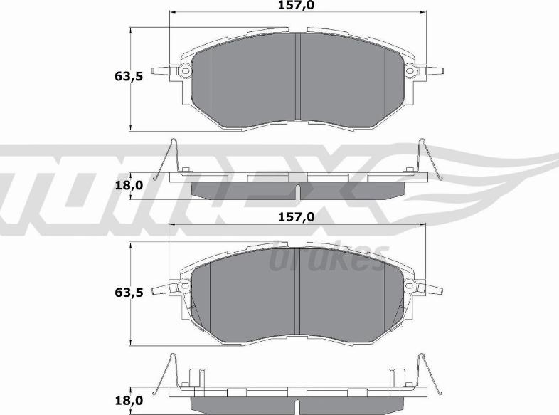 TOMEX brakes TX 15-54 - Əyləc altlığı dəsti, əyləc diski furqanavto.az