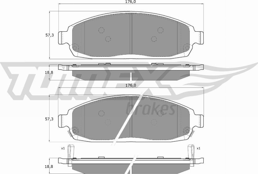 TOMEX brakes TX 15-52 - Əyləc altlığı dəsti, əyləc diski furqanavto.az