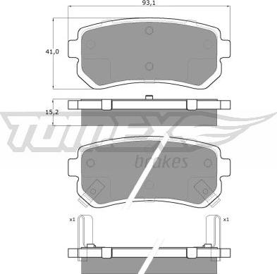 TOMEX brakes TX 15-66 - Əyləc altlığı dəsti, əyləc diski furqanavto.az