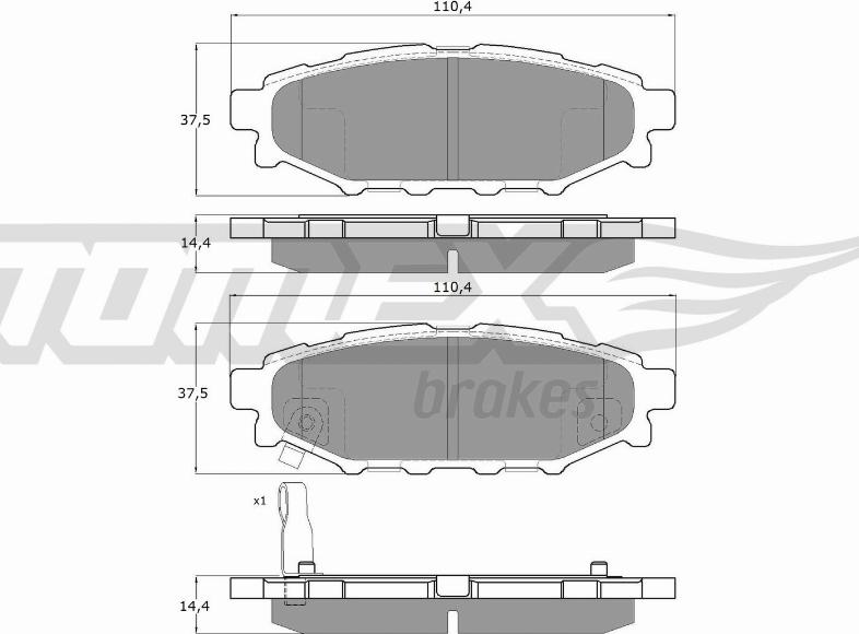 TOMEX brakes TX 15-37 - Əyləc altlığı dəsti, əyləc diski furqanavto.az