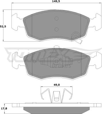 TOMEX brakes TX 16-90 - Əyləc altlığı dəsti, əyləc diski furqanavto.az