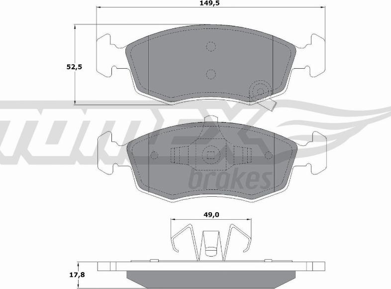 TOMEX brakes TX 16-90 - Əyləc altlığı dəsti, əyləc diski furqanavto.az