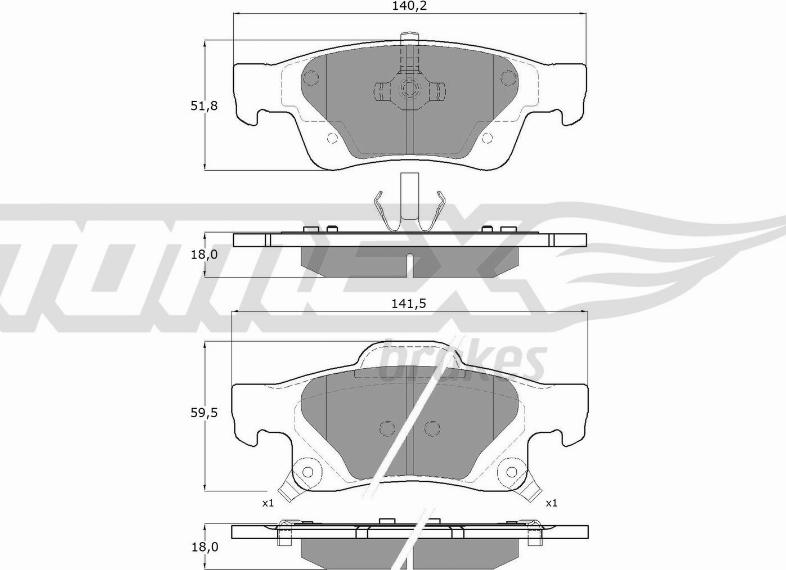 TOMEX brakes TX 16-91 - Əyləc altlığı dəsti, əyləc diski furqanavto.az