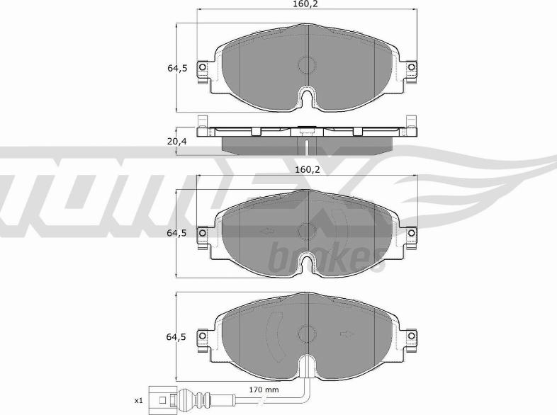 TOMEX brakes TX 16-97 - Əyləc altlığı dəsti, əyləc diski furqanavto.az