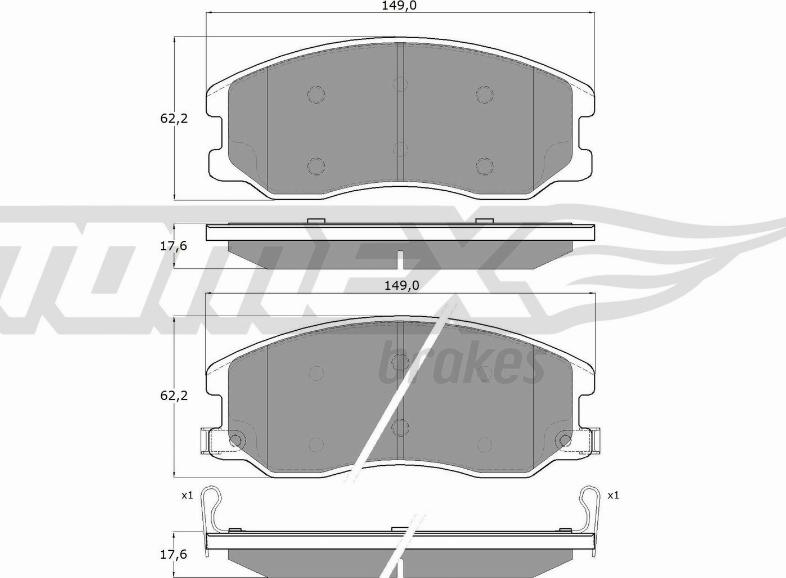 TOMEX brakes TX 16-42 - Əyləc altlığı dəsti, əyləc diski furqanavto.az