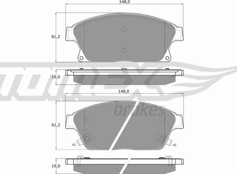 TOMEX brakes TX 16-51 - Əyləc altlığı dəsti, əyləc diski furqanavto.az