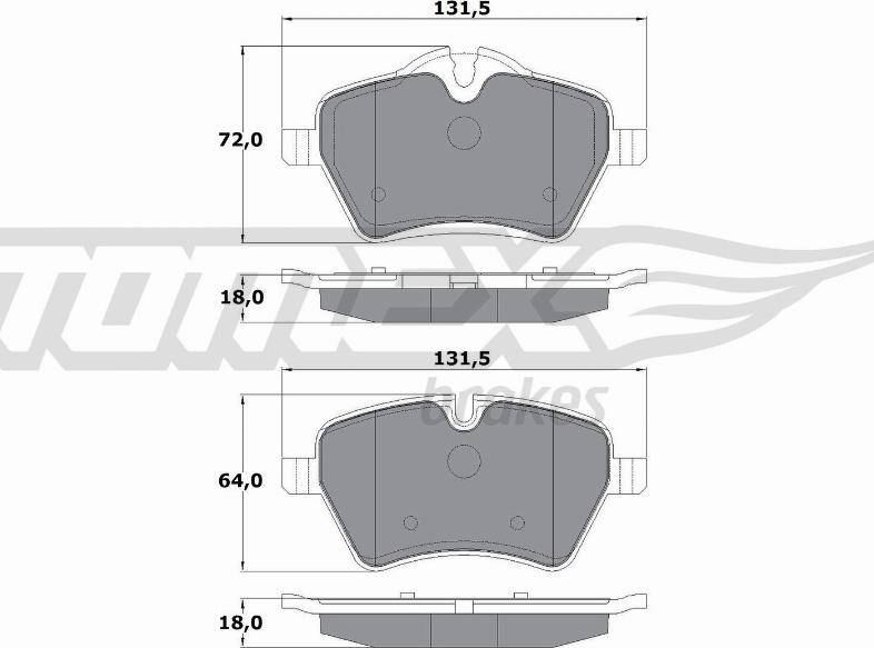 TOMEX brakes TX 16-04 - Əyləc altlığı dəsti, əyləc diski furqanavto.az