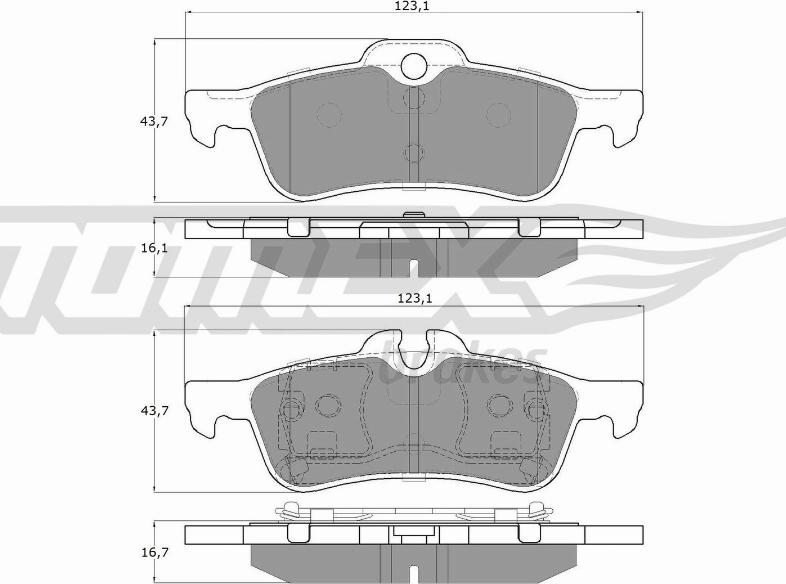 TOMEX brakes TX 16-03 - Əyləc altlığı dəsti, əyləc diski furqanavto.az