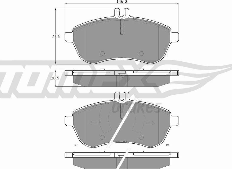 TOMEX brakes TX 16-02 - Əyləc altlığı dəsti, əyləc diski furqanavto.az