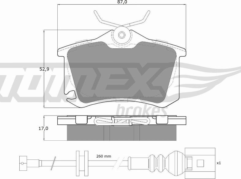 TOMEX brakes TX 16-15 - Əyləc altlığı dəsti, əyləc diski furqanavto.az