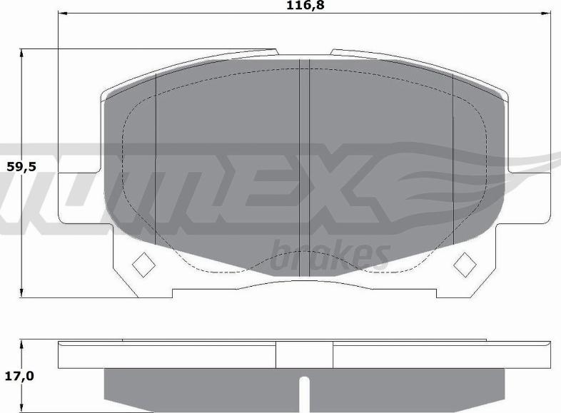 TOMEX brakes TX 16-11 - Əyləc altlığı dəsti, əyləc diski furqanavto.az