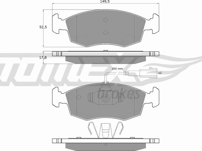 TOMEX brakes TX 16-88 - Əyləc altlığı dəsti, əyləc diski furqanavto.az