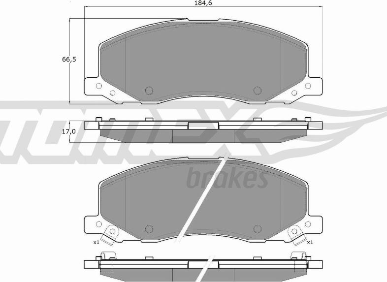 TOMEX brakes TX 16-35 - Əyləc altlığı dəsti, əyləc diski furqanavto.az