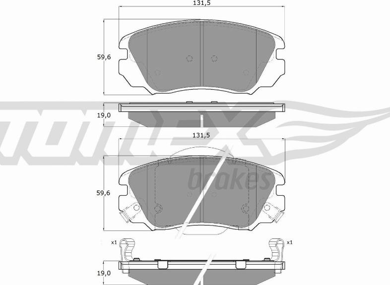 TOMEX brakes TX 16-33 - Əyləc altlığı dəsti, əyləc diski furqanavto.az