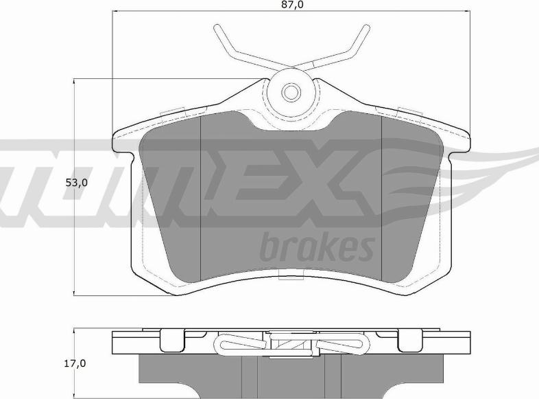 TOMEX brakes TX 16-24 - Əyləc altlığı dəsti, əyləc diski furqanavto.az