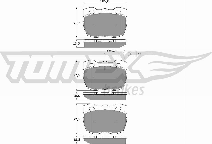 TOMEX brakes TX 16-23 - Əyləc altlığı dəsti, əyləc diski furqanavto.az