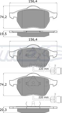 TOMEX brakes TX 10-941 - Əyləc altlığı dəsti, əyləc diski furqanavto.az