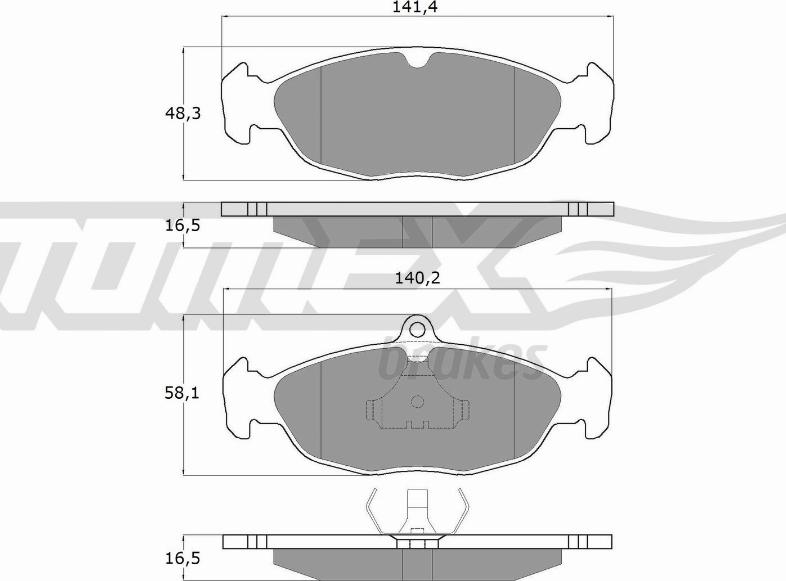 TOMEX brakes TX 10-49 - Əyləc altlığı dəsti, əyləc diski furqanavto.az