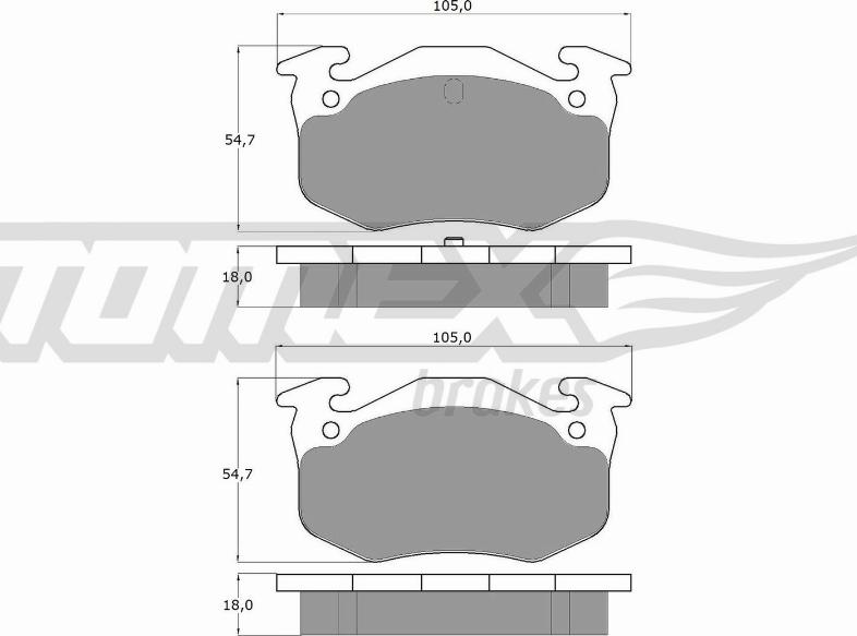 TOMEX brakes TX 10-50 - Əyləc altlığı dəsti, əyləc diski furqanavto.az